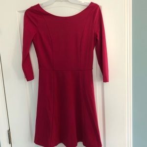 Boat neck A-line dress